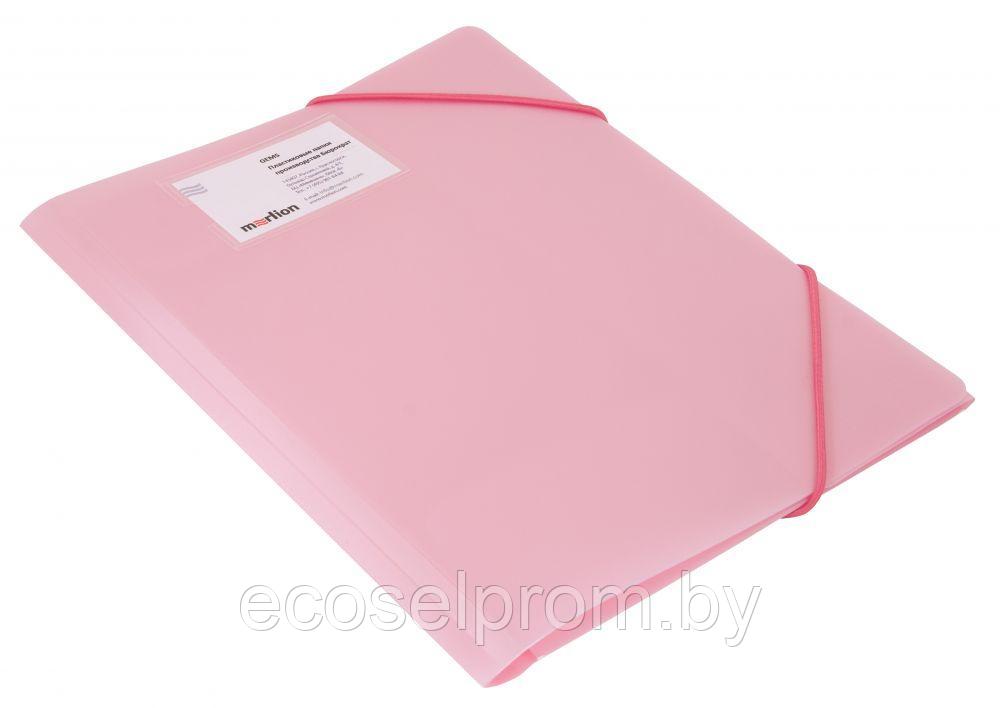Папка на резинке Бюрократ Gems GEMPR05PIN A4 пластик кор.30мм 0.5мм розовый аметист карман для визитки - фото 3 - id-p169049447