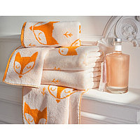 Полотенце махровое Fox, размер 70х130 см, цвет оранжевый