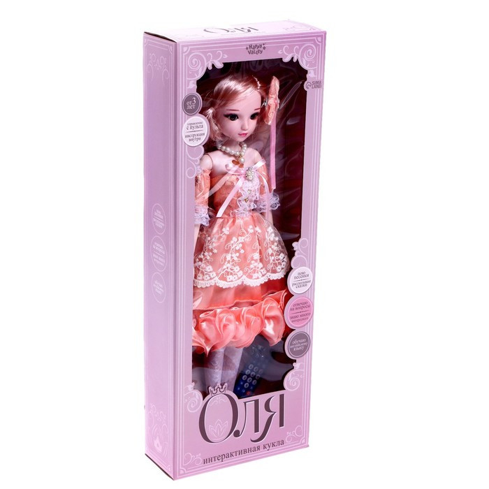 Кукла интерактивная шарнирная «Оля» в платье, с пультом - фото 4 - id-p169060096