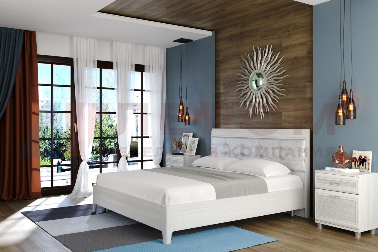 Кровать Мелисса КР-2074 с мягким изголовьем 1800x2000, Снежный Ясень
