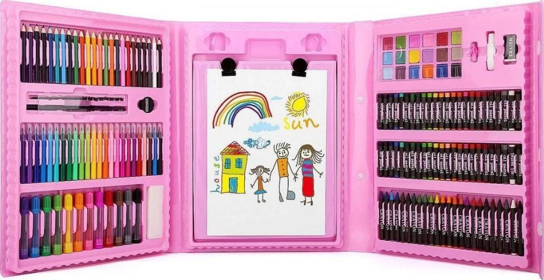 Набор для рисования Юный художник с мольбертом 208 предметов розовый - фото 7 - id-p169071996