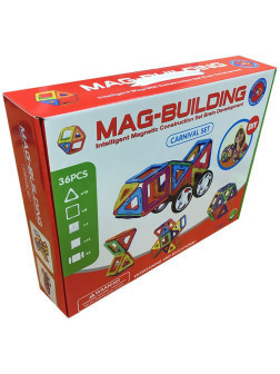 Конструктор магнитный 36 деталей Mag-Building маг билдинг для детей - фото 4 - id-p169072152