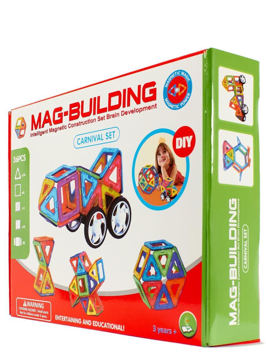 Конструктор магнитный 36 деталей Mag-Building маг билдинг для детей - фото 1 - id-p169072152