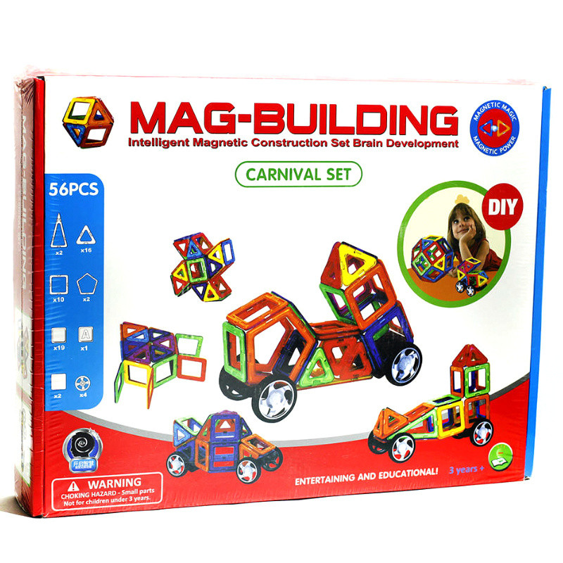 Магнитный конструктор 56 деталей Mag-Building (Mag-Wantong) - фото 1 - id-p169072169