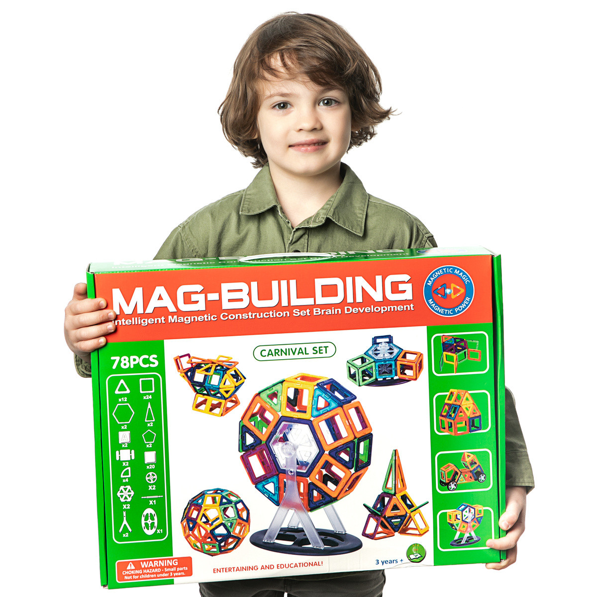 Конструктор 78 деталей магнитный Mag-Building (Mag-Wantong) - фото 8 - id-p169072213