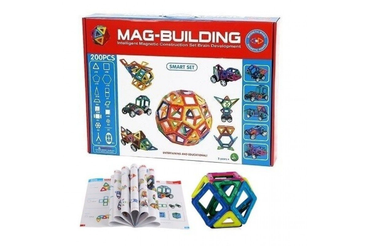 Конструктор магнитный Mag-Building (Mag-Wantong) 200 деталей для детей - фото 2 - id-p169072296