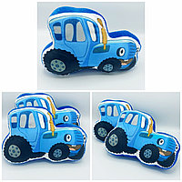 Мягкая игрушка подушка "Синий трактор" 40см