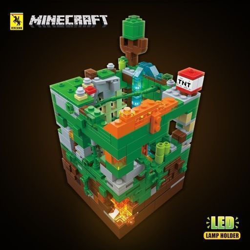 679 Конструктор Renzaima Майнкрафт "Битва в джунглях" с подсветкой, 866 деталей, Minecraft - фото 2 - id-p169075089