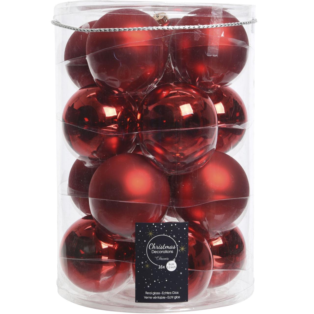 Набор новогодних шаров 8 см красные 140720 - фото 1 - id-p168532496