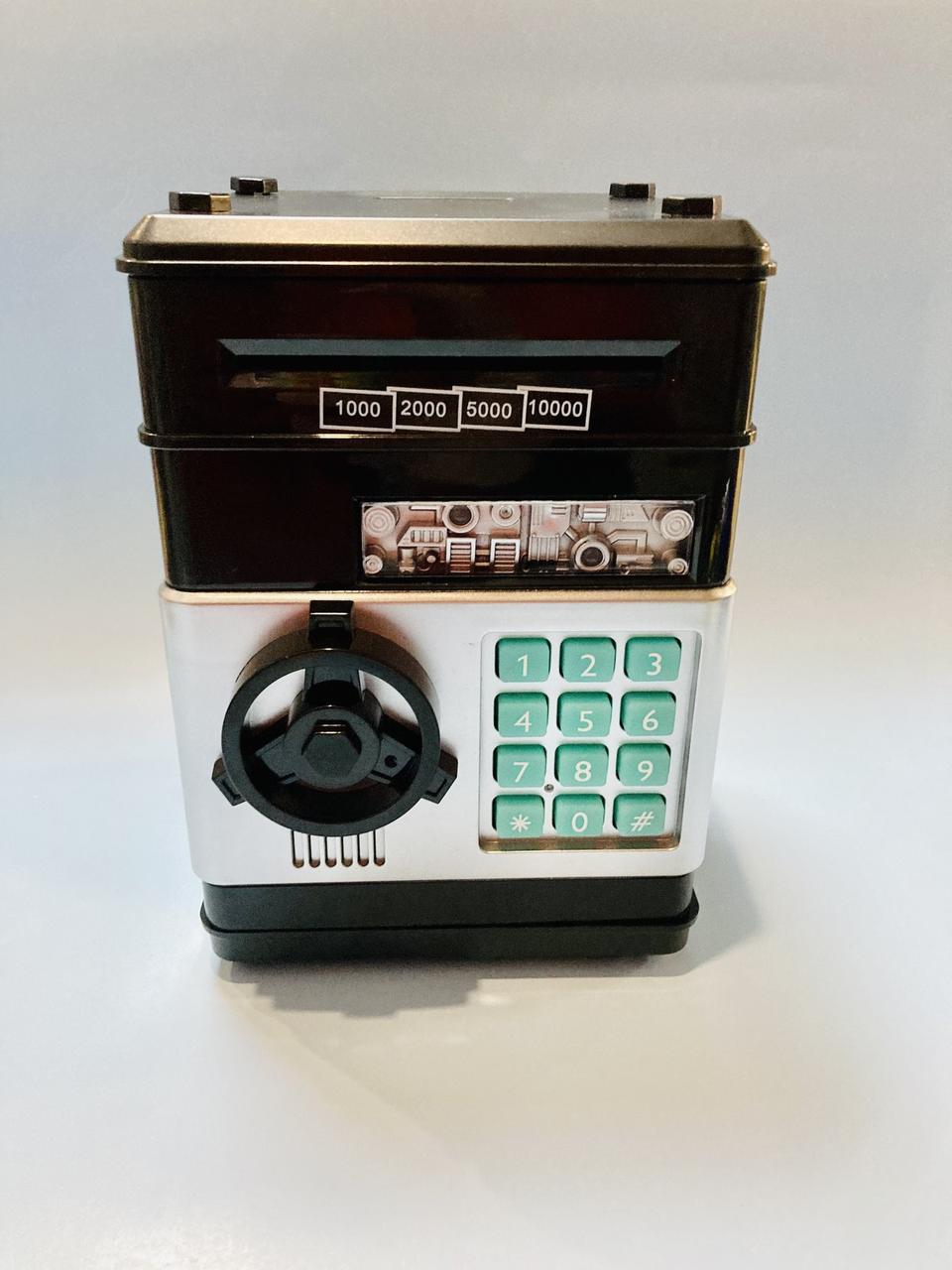 Детская копилка сейф с купюроприемником от батареек.