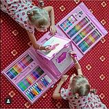 Набор для рисования Юный художник с мольбертом 208 предметов розовый, фото 9