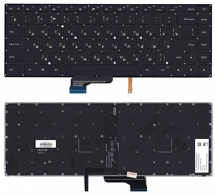 Клавиатура для ноутбука Xiaomi Air Mi Pro 15.6 черная, с подсветкой - фото 1 - id-p169109451