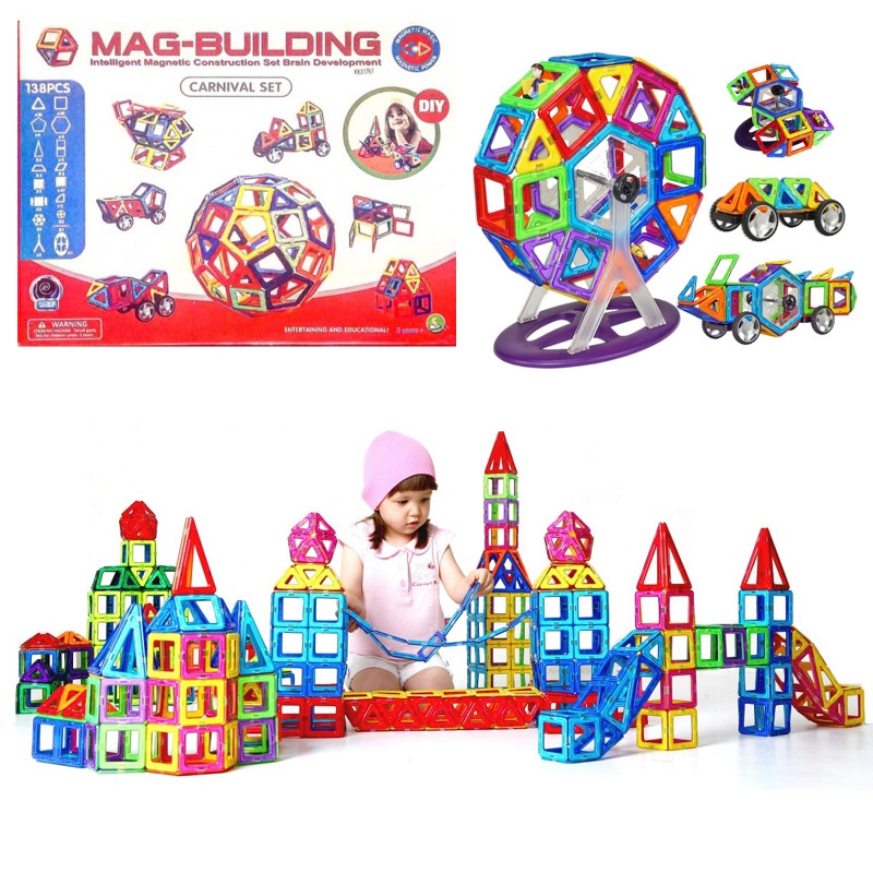 Конструктор магнитный Mag-Building (Mag-Wantong) 200 деталей для детей - фото 1 - id-p169109627