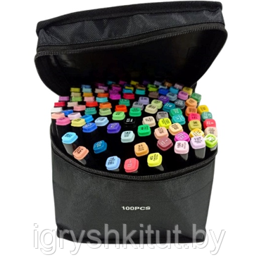 Маркеры двухсторонние для скетчинга 100 цветов в пенале, арт.CX802-100 - фото 1 - id-p169109694
