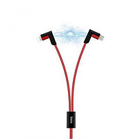 Дата-кабель Hoco X12 One Pull Two L Shape Magnetic Adsorption Cable 2в1 Lightning&microUSB(1.2м)цвет : красный