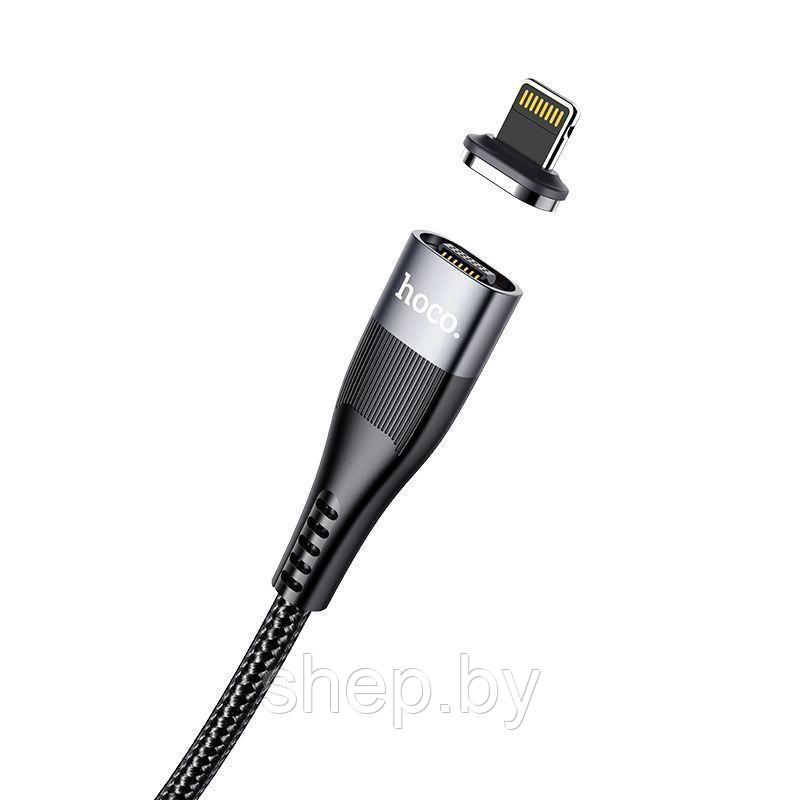 Дата-кабель Hoco U99 Type-C to Lightning(1,2 м,магнитный,нейлон,поддержка быстрой зарядки iPhone 12 PD20W 3.0A - фото 3 - id-p169110302