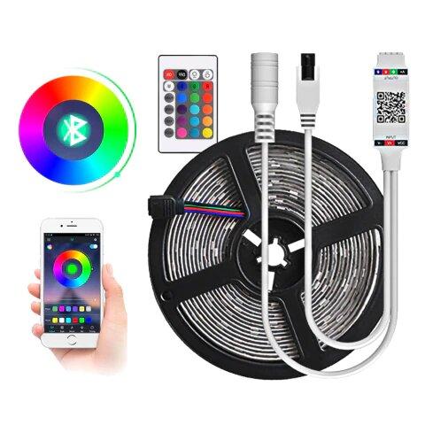 Светодиодная лента RGB LED STRIP 5 м с управлением с телефона - фото 1 - id-p169113632