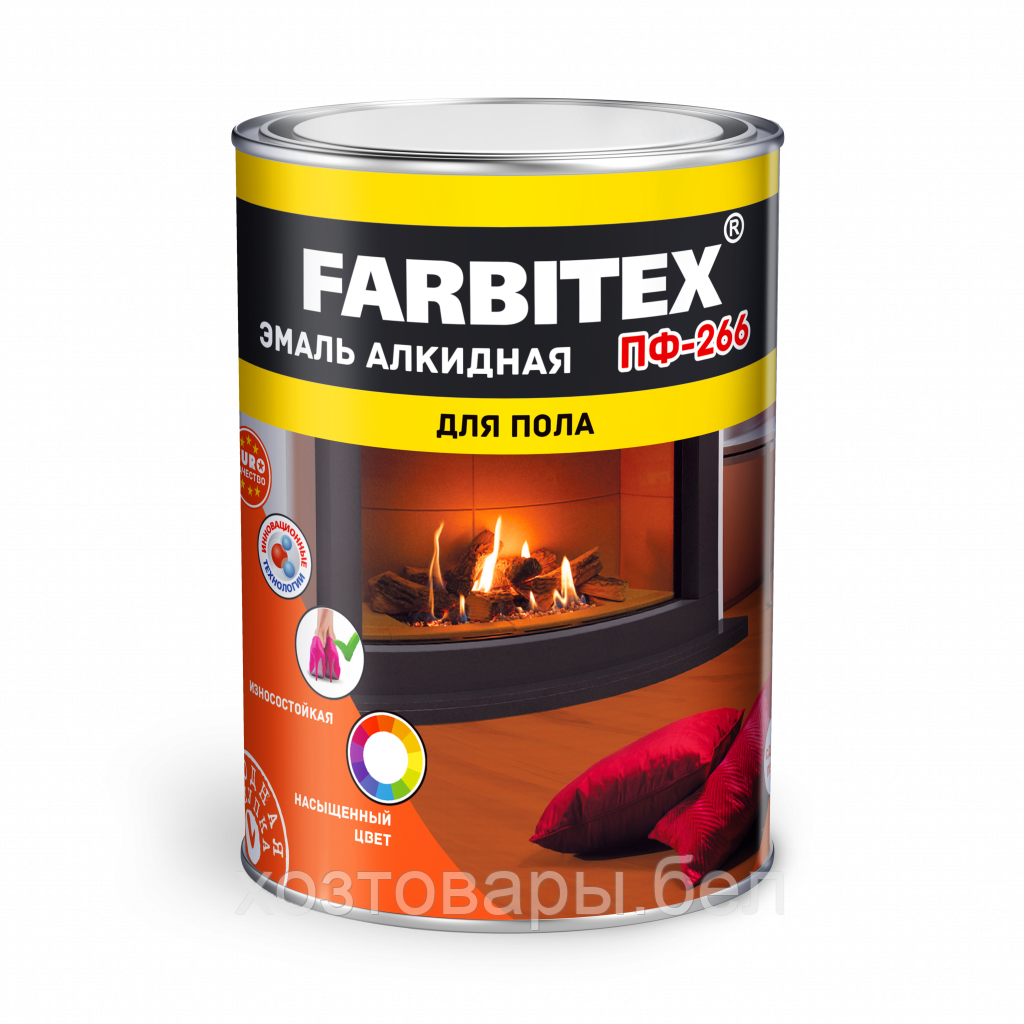 Эмаль алкидная ПФ-266 золотистый 0,8кг. FARBITEX