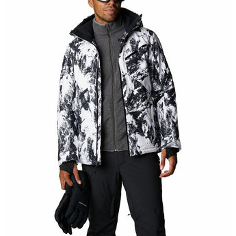 Куртка мужская горнолыжная Columbia Powder 8's™ Jacket чёрно-белый принт