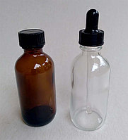 Флакон 60 мл стеклянный янтарный с капельницей для растворов реактивов, парфюмерии