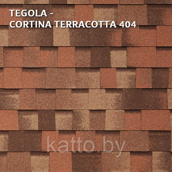 Битумная многослойная черепица TEGOLA CORTINA TERRACOTTA 404