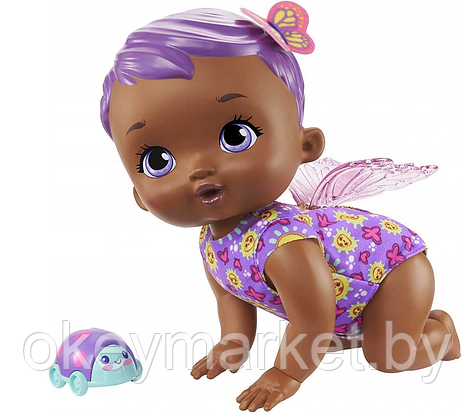 Кукла Mattel My Garden Baby Giggle Crawl с фиолетовыми волосами HBH43, фото 3