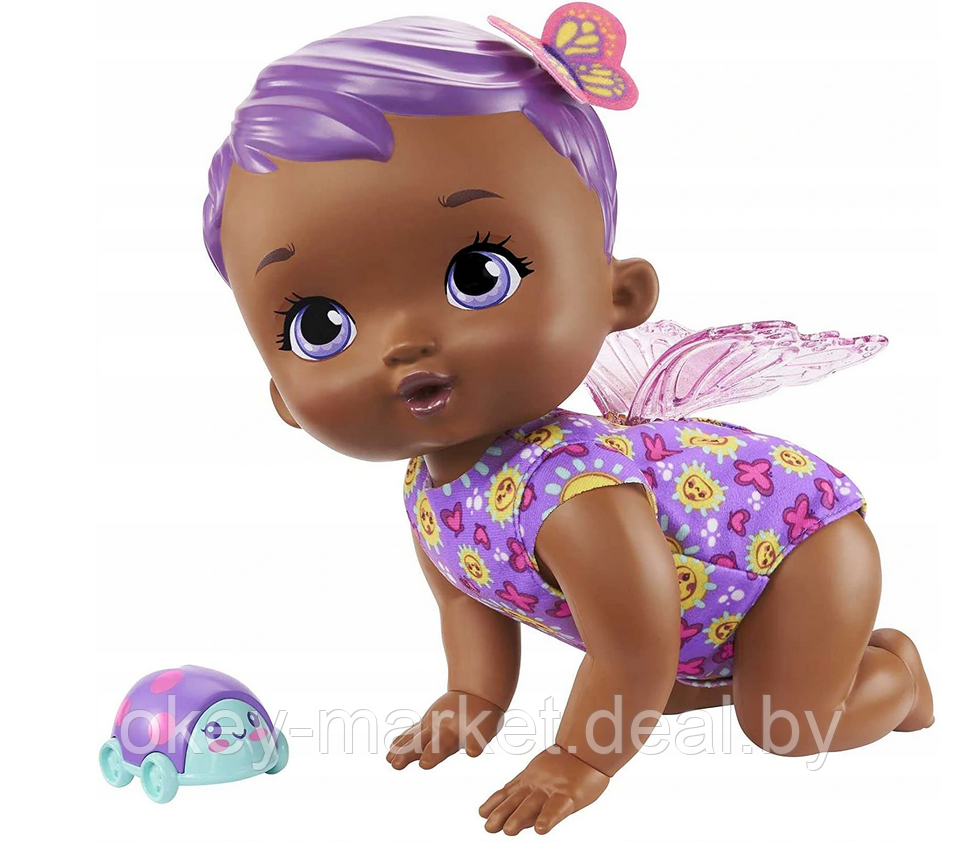 Кукла Mattel My Garden Baby Giggle Crawl с фиолетовыми волосами HBH42 - фото 3 - id-p169150061