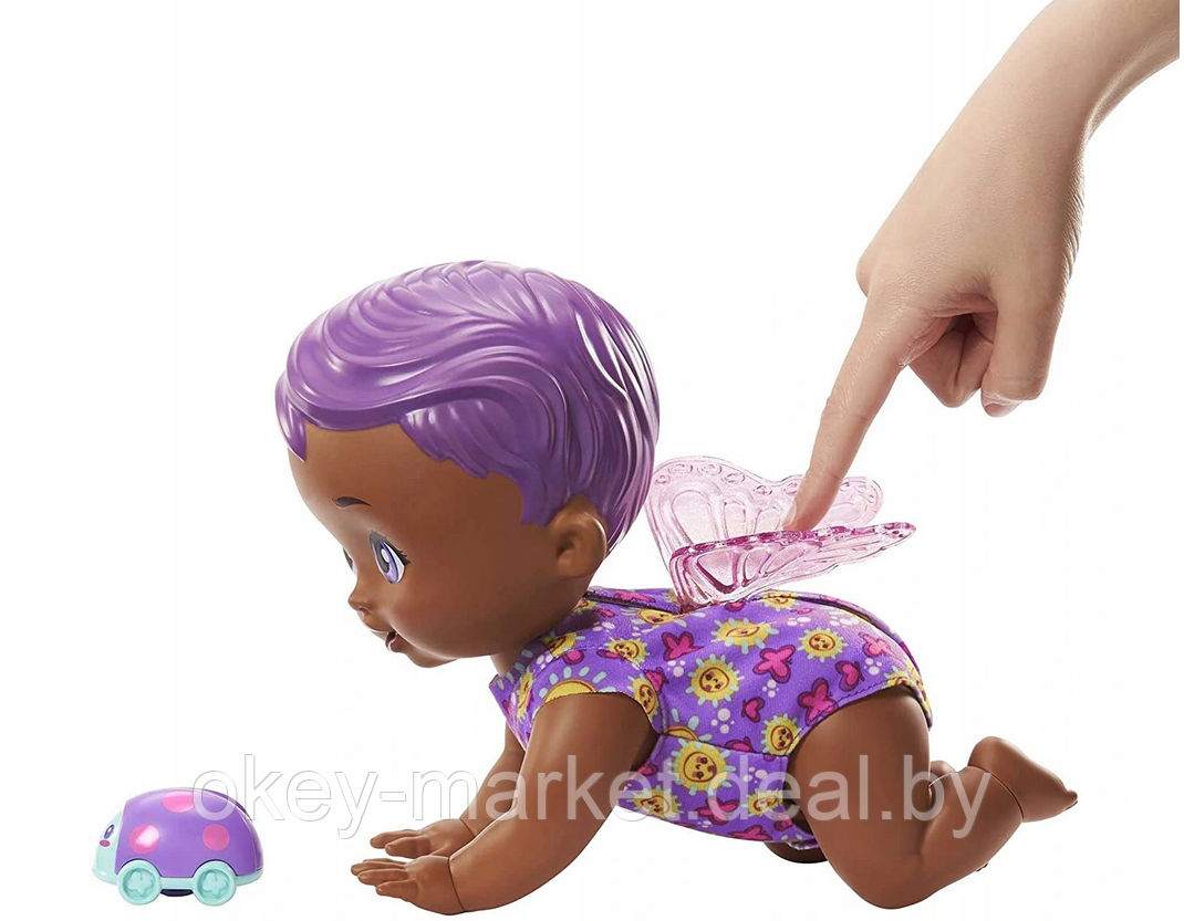 Кукла Mattel My Garden Baby Giggle Crawl с фиолетовыми волосами HBH42 - фото 4 - id-p169150061