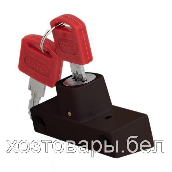 Блокирующий замок для ПВХ окон с ключом AFC (коричневый) - фото 3 - id-p113100715