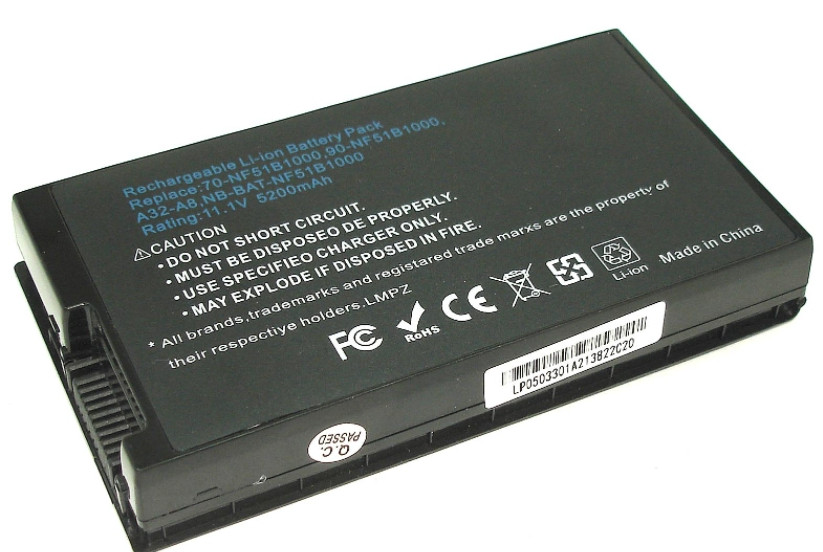 Аккумулятор (батарея) для ноутбука Asus A8, F8, F50, F80 (A32-A8) 11.1V 5200mAh - фото 1 - id-p169152287