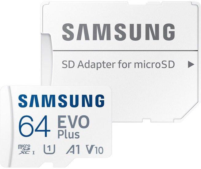 Карта памяти Samsung EVO Plus 2021 microSDXC 64GB (с адаптером) - фото 1 - id-p169156069