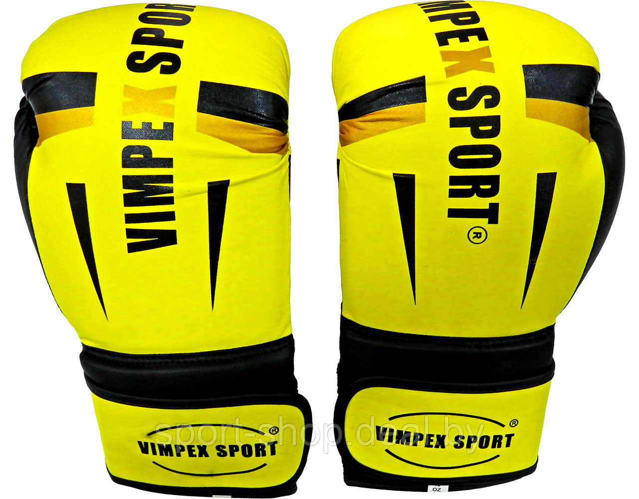 Боксерские перчатки Желтые Vimpex Sport 3083 10oz, перчатки для бокса, перчатки 10 унций, перчатки боксерские - фото 1 - id-p169187419