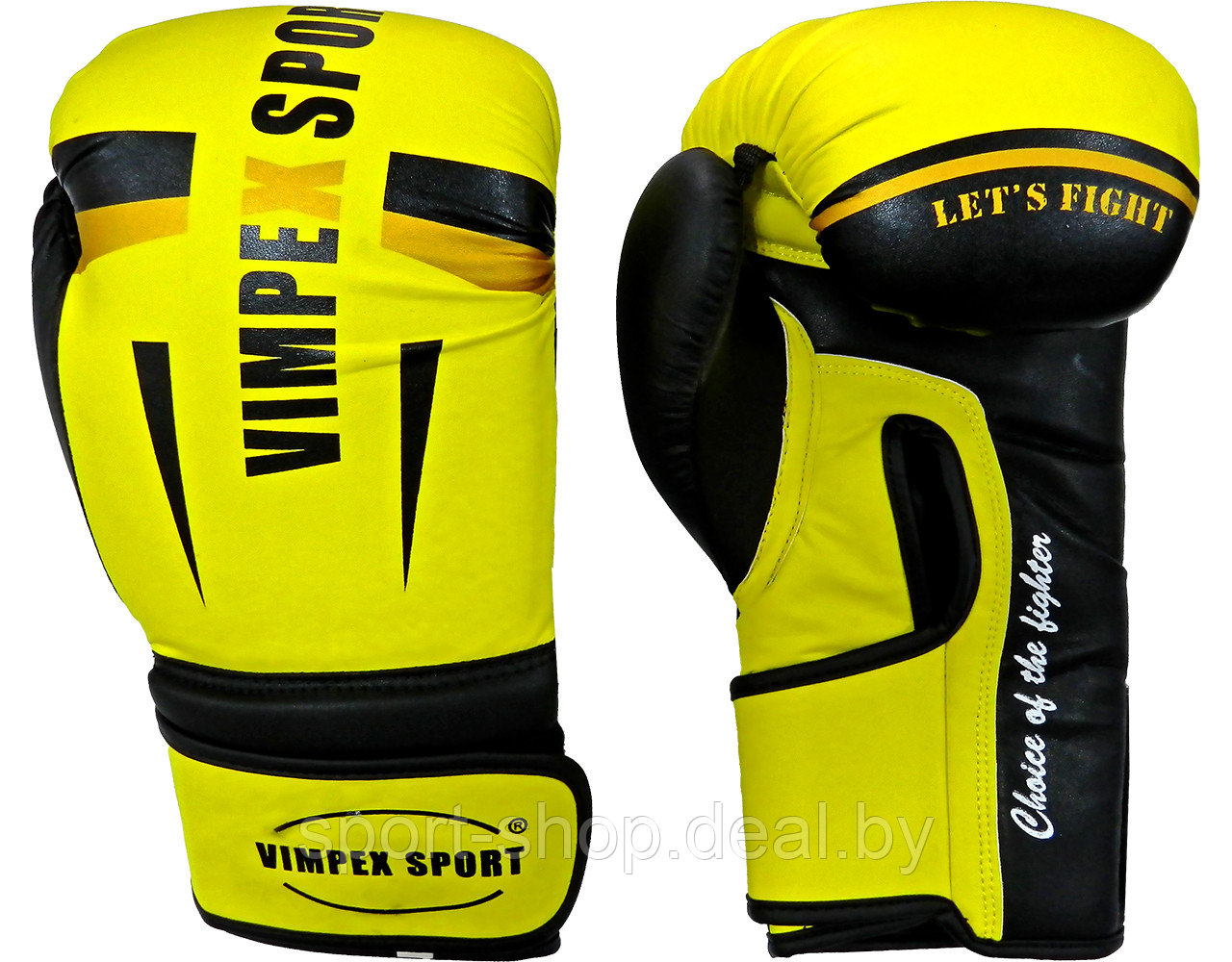 Боксерские перчатки Желтые Vimpex Sport 3083 10oz, перчатки для бокса, перчатки 10 унций, перчатки боксерские - фото 2 - id-p169187419