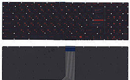 Клавиатура для ноутбука MSI MS-16J1 черная, с красной подсветкой