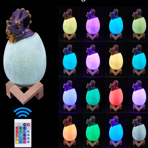 3D ночник-светильник динозавр (16 цветов) с пультом - фото 2 - id-p169195293