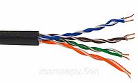 Кабель UTP 4PR 24AWG, CU (медь), CAT5e, 100МГц, PE черный, (OUTDOOR) (бухта 25 м) REXANT