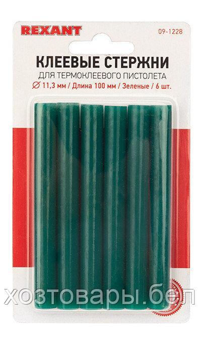 Клеевые стержни 11,3х100мм зеленые (упак/6шт), REXANT