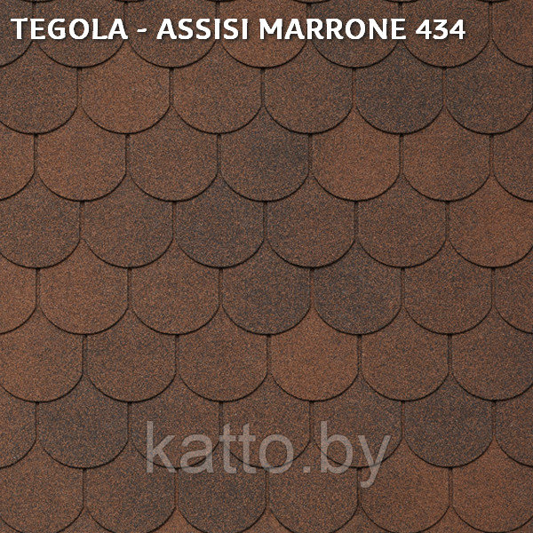 Битумная черепица TEGOLA  ASSISI MARRONE 434