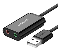 Внешняя звуковая карта 30724 USB 2.0 Stereo Sound Adapter черный Ugreen