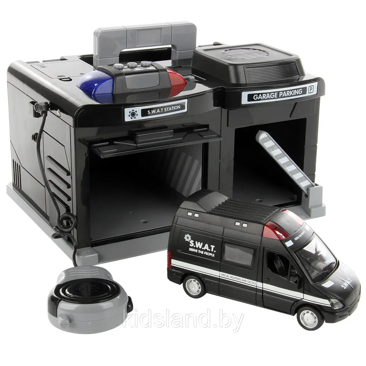 Игровой набор "Полицейский гараж. Спецназ" (машинка, рация, свет, звук), арт. CLM-558 - фото 1 - id-p169199355