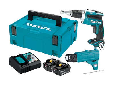 Аккум. шуруповерт MAKITA DFS 452 TJX2 в чем. (18.0 В, 2 акк., 5.0 А/ч Li-Ion, 1 скор., 40 Нм, шурупы до 6 мм)