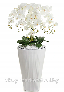 Цветочная композиция из орхидей в горшке 6 веток  120 см