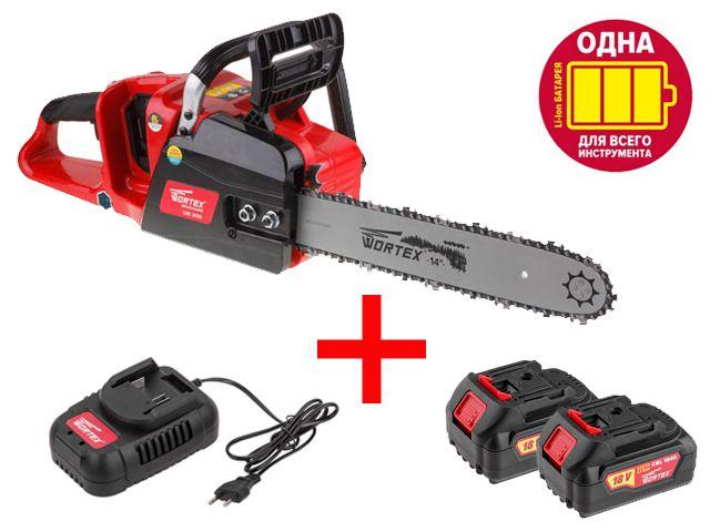 Аккум. пила цепная WORTEX CEC 3536 шина 35 см (14"), 3/8" LP, 1.3 мм + АКЦИЯ! -15% скидка! (-15% скидка на