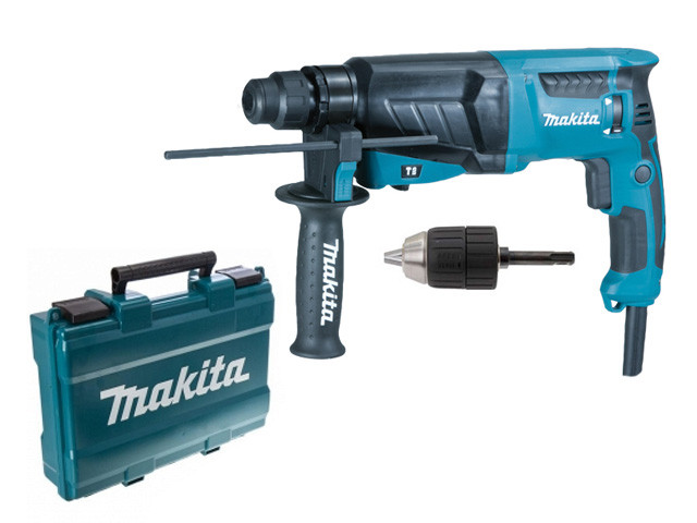 Перфоратор MAKITA HR 2630 X7 в чем. (800 Вт, 2.4 Дж, 3 реж., патрон SDS-plus, БЗП в комплекте, вес 2.8 кг) - фото 1 - id-p169202451