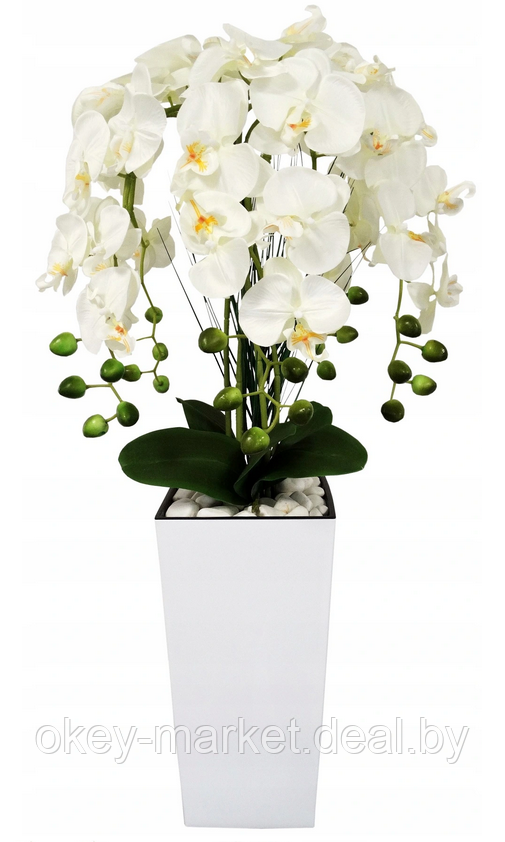 Цветочная композиция из орхидей в горшке 90 см