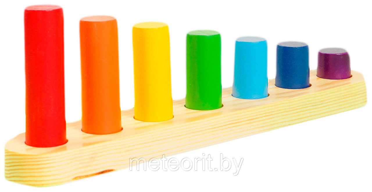 Цилиндры втыкалки Радуга (1 ряд)