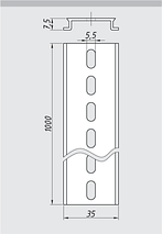 DIN-рейка перфорированная 1м SHET, фото 3