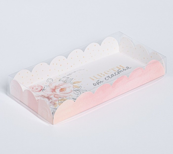 Коробка для десертов "Цветы от счастья" 210х105х30