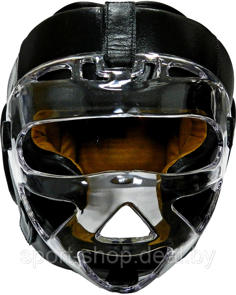 Шлем с забралом (с маской) Черный VimpexSport 5009 Размер L, шлем для единоборств, шлем с маской - фото 1 - id-p169214787