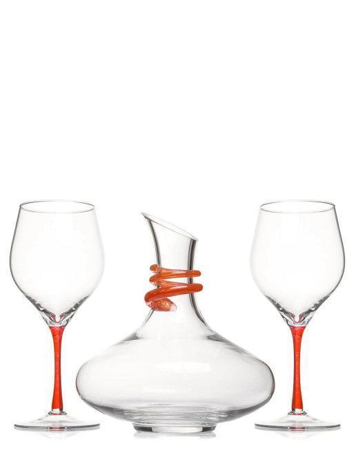 НЕМАН Набор для вина стеклянный: декантер 1,3 л 1 шт + бокалы 500 мл 2 шт - фото 1 - id-p169183976